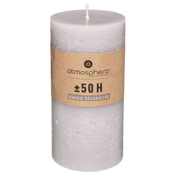 ATMOSPHERA Round Rustic Taupe Candle O7 x H14 cm Gazimağusa