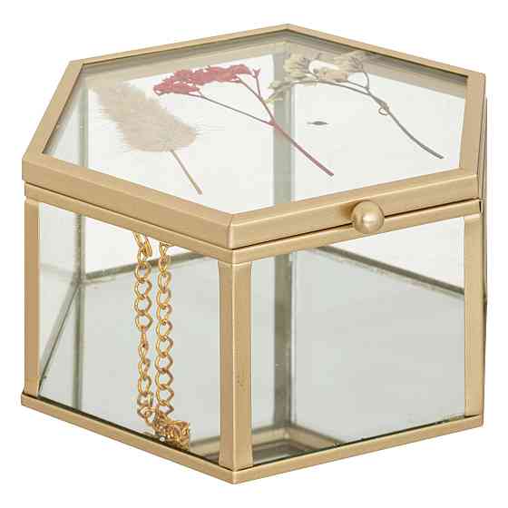 ATMOSPHERA Jewelry box hexagon glass gold 13.5x12.5x7cm Gazimağusa