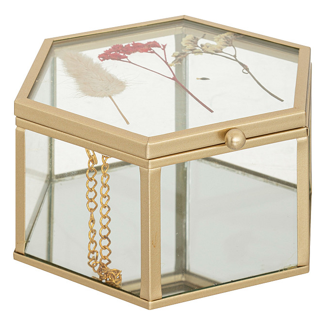 ATMOSPHERA Jewelry box hexagon glass gold 13.5x12.5x7cm Gazimağusa - изображение 1