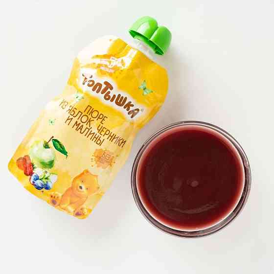 Puree from apples, blueberries and raspberries +5 for baby food for kids 90 g Gazimağusa