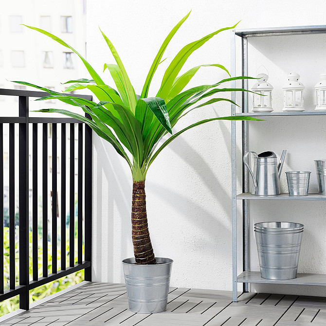 ФЕЙКА искусственное комнатное/уличное горшечное растение/пальма, 24 см Gazimağusa - изображение 4