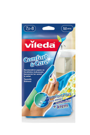 VILEDA GLOVES COMFORT&CARE (MEDIUM)-BLUE COMFORT Gazimağusa