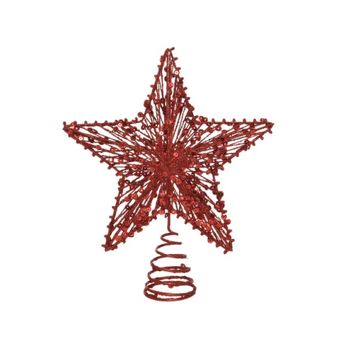 Christmas tree topper plastic star red 23cm Gazimağusa
