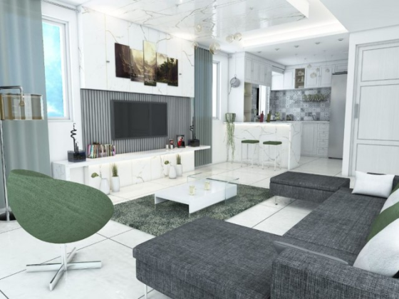 5 minutes to EBU, apartment for sale at the project stage Gazimağusa