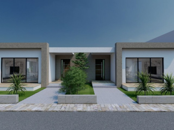 Twin houses 1+1, 2+1, 3+1 and duplex houses 3+1 in a complex in Otyuken Yeni İskele