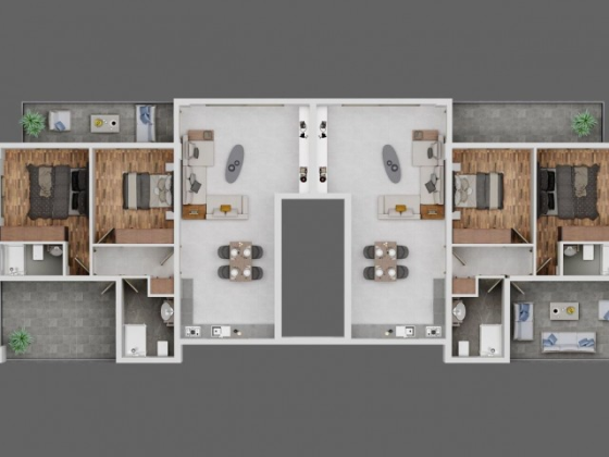 Apartment 2+1 100 m2 in Kyrenia - Alsancak Kamelot area Girne