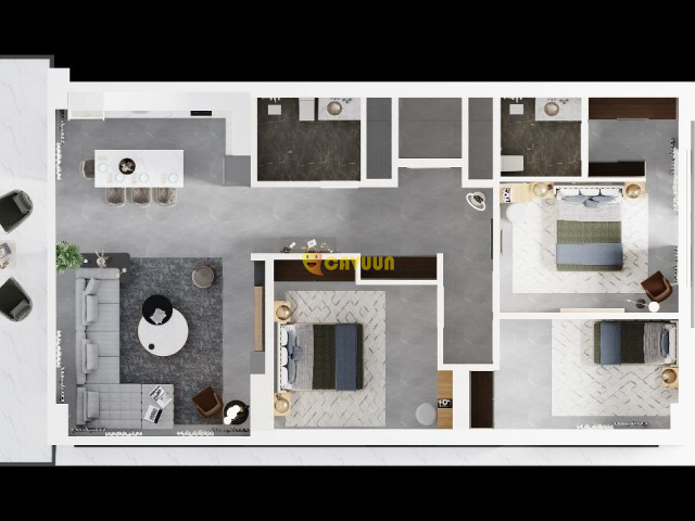 3+1 Flat for Sale in Querencia B-C-D Block Yeni İskele - изображение 8