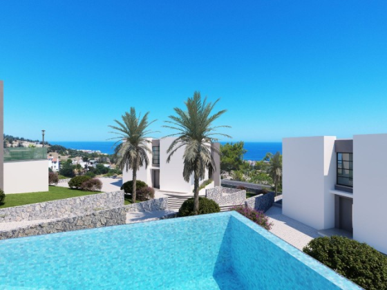 Villas with pool and sea and mountain views are for sale by owner in Kyrenia, Esentepe Girne
