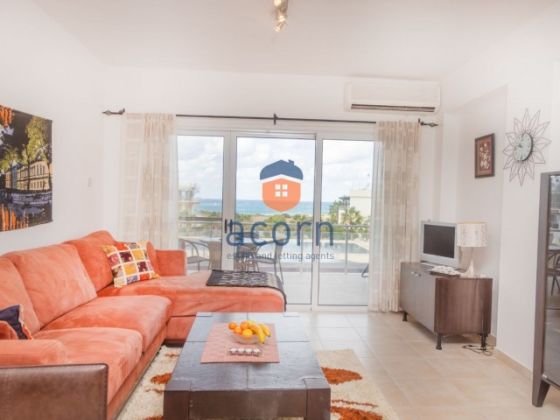 FURNISHED MIDDLE FLOOR APARTMENT WITH 2 BEDROOMS IN EXCELLENT CONDITION AND WITH BEAUTIFUL SEA VIEWS Gazimağusa