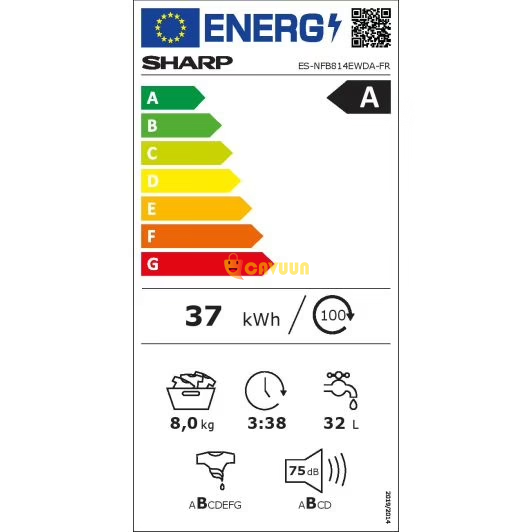 Стиральная машина 8 кг SHARP ES-NFB814EWDA-FR Gazimağusa - изображение 7