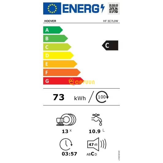 Посудомоечная машина на 13 столовых приборов HOOVER HF 3C7L0W (класс С) Gazimağusa - изображение 8