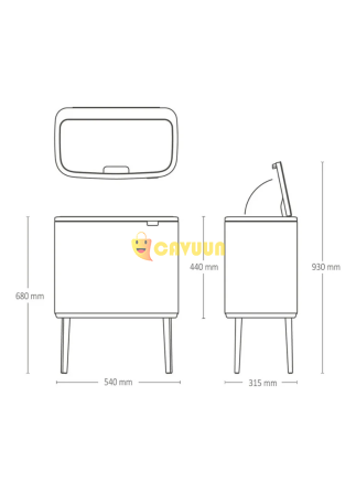 Brabantia Bo Touch Bin recycling duo waste bin with lid on legs Gazimağusa - photo 5