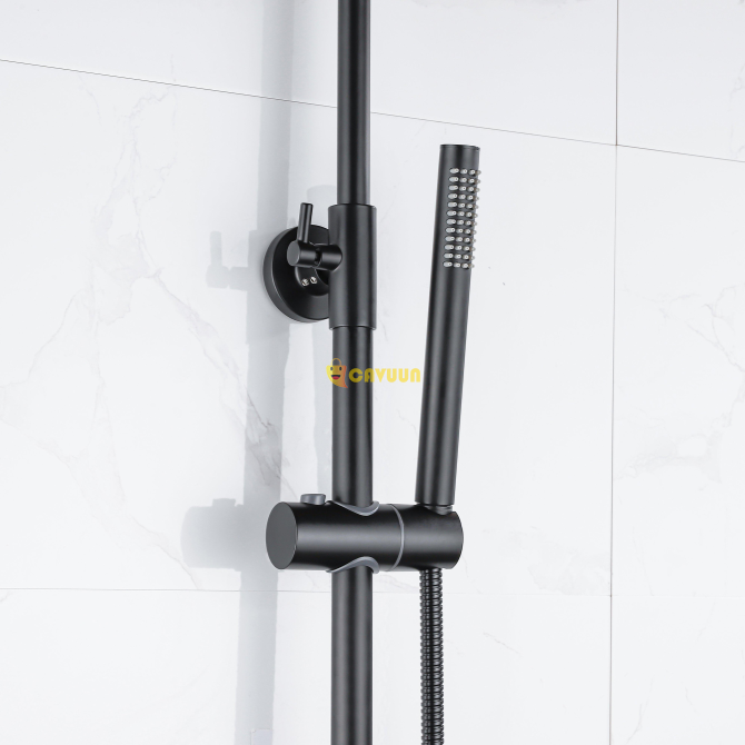 Fortifura Calvi Thermostatic Rain Shower Set - 25cm - Round Head Shower-Rod Hand Shower-Matt Black Gazimağusa - photo 4