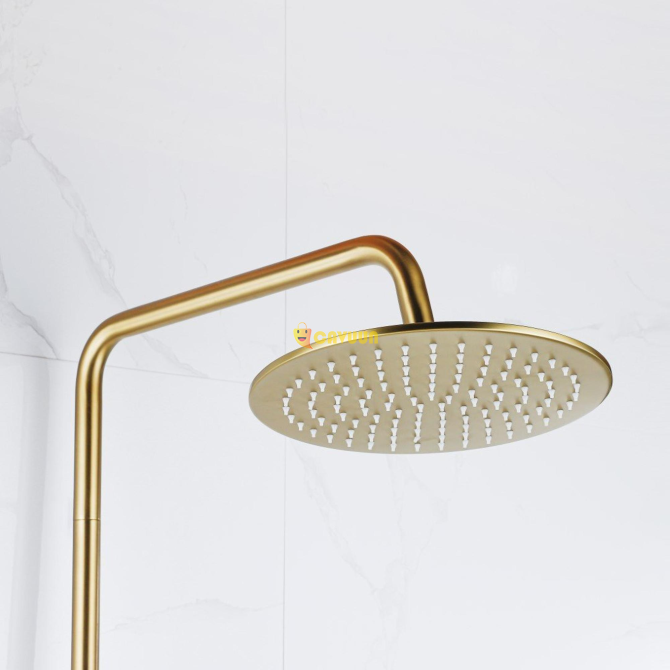 Fortifura Calvi Rain shower set - thermostatic-main shower 25cm-round hand shower-brushed brass PVD Gazimağusa - photo 2