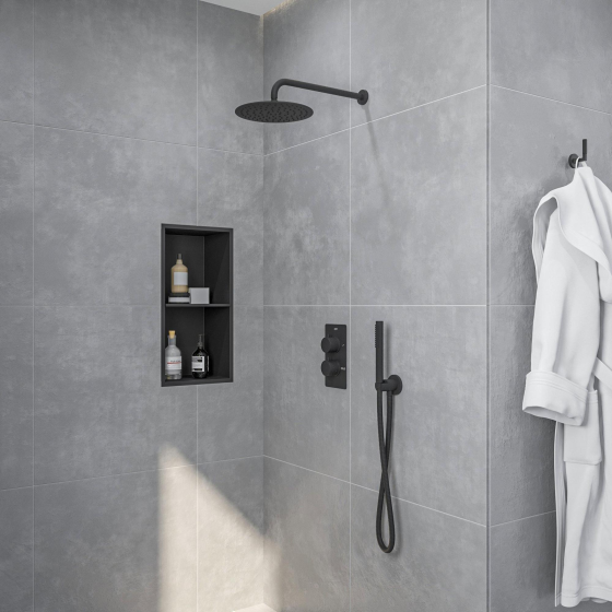 Fortifura Calvi Built-in Rain Shower Set - thermostatic - wall arm - 25cm overhead shower Gazimağusa