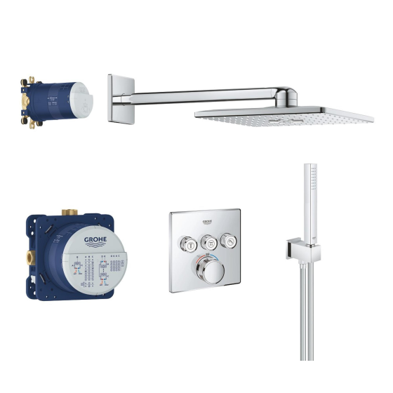 Grohe Smartcontrol Rain shower set Concealed-concealed boxes-square head shower-rod hand shower Gazimağusa