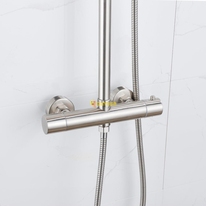 Fortifura Calvi Thermostatic Rain Shower Set - 25cm - round overhead shower - rod hand shower Gazimağusa - photo 2