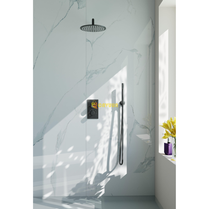 Fortifura Calvi Built-in Rain Shower Set - thermostatic - wall arm-25cm main shower-rod hand shower Gazimağusa - photo 1