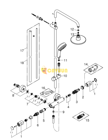 Grohe Tempesta Cosmopolitan Набор для тропического душа - верхний душ 16 см - ручной душ круглый - хром Gazimağusa - изображение 7