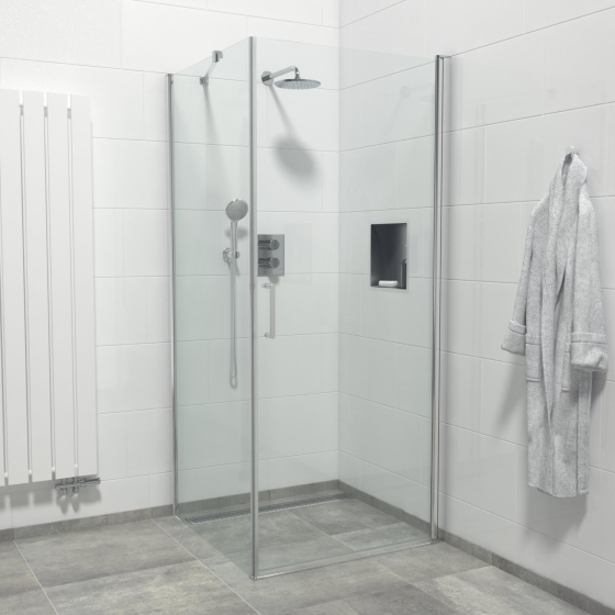 Saniclass Neptune Shower cubicle - 1 revolving door - Side wall - 90x90x200cm - 6mm safety glass Gazimağusa