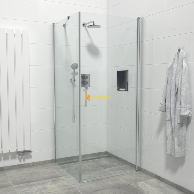 Saniclass Neptune Shower cubicle - 1 revolving door - Side wall - 90x90x200cm - 6mm safety glass Gazimağusa - photo 1