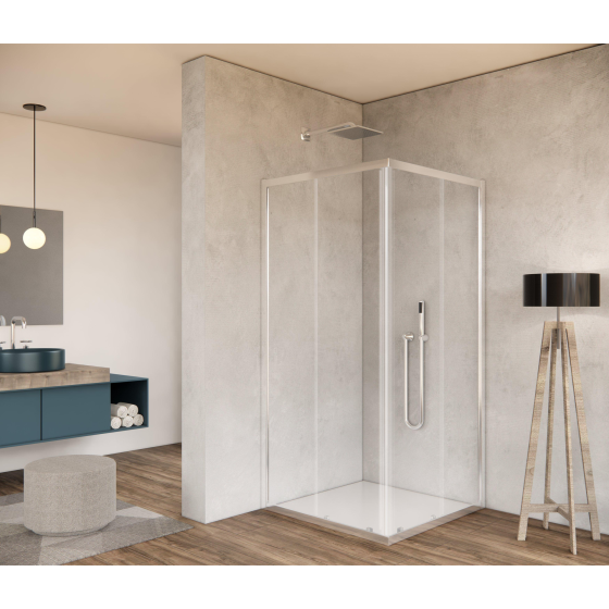 Saniclass Kay Shower cabin - 90x90x185cm - square - chrome profile - clear glass Gazimağusa