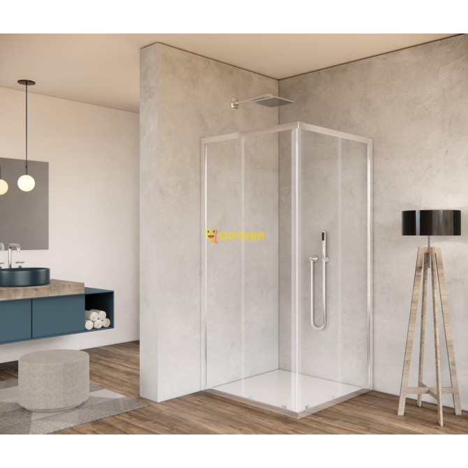 Saniclass Kay Shower cabin - 90x90x185cm - square - chrome profile - clear glass Gazimağusa - photo 1