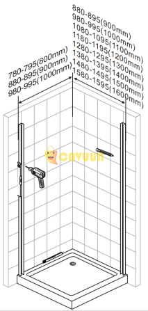 Saniclass Bellini shower cabin 90x90cm safety glass frame lines on the outside Gazimağusa - photo 5