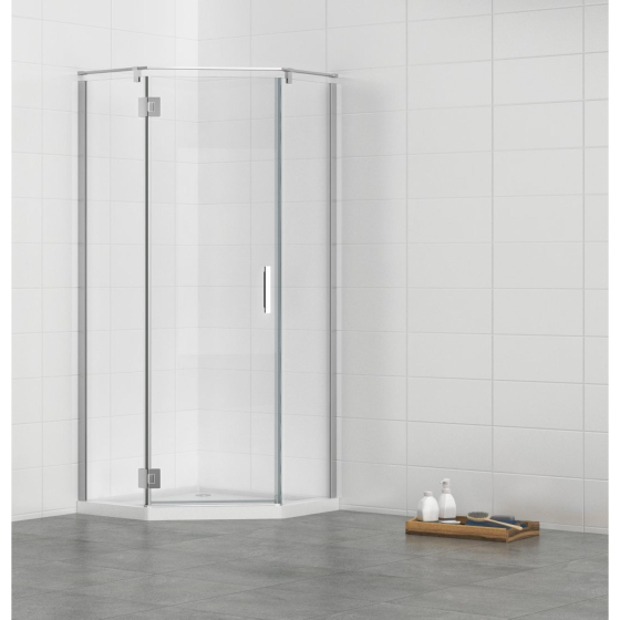 Saniclass Neptune NWA3231 Shower cabin - 90x90x195cm - pentagonal chrome profile and clear glass Gazimağusa