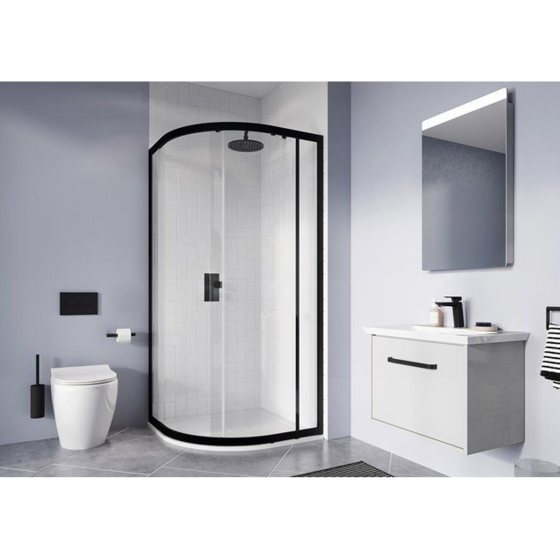 Crosswater Clear 6 quarter round shower cubicle with 1 sliding door 90x90x195cm Gazimağusa