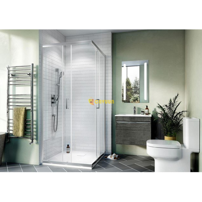 Crosswater Kai shower cabin 75x75x190cm with 2 sliding doors 6mm clear safety glass aluminum silver Gazimağusa - photo 4