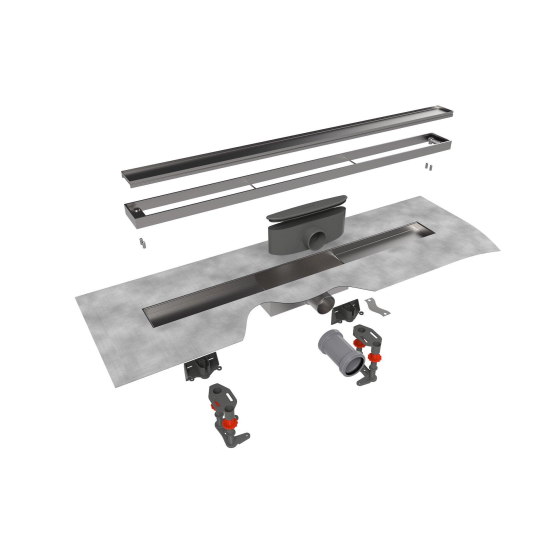 Easy Drain Modulo TAF low shower channel - 90x6.7cm - with floor flange - Water seal Gazimağusa