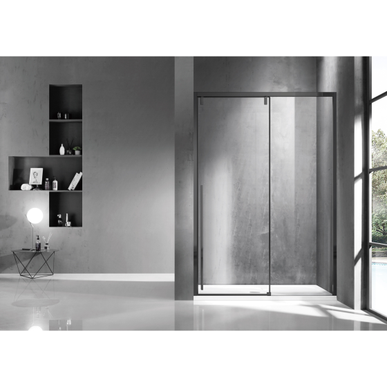 Saniclass Neptune Sliding door - 120x200cm - softclose - left/right - matt black Gazimağusa