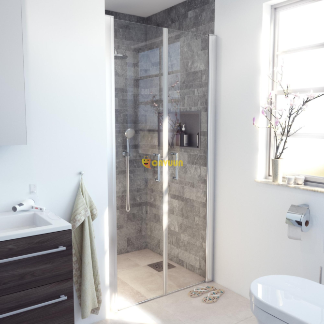 Saniclass Neptune Swing door - 80x200cm - 6mm safety glass - anti-limescale - chrome Gazimağusa - photo 5