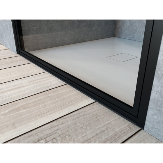 Saniclass Bellini Shower door - 80x200cm - frame lines outside - anti-limescale - matt black Gazimağusa