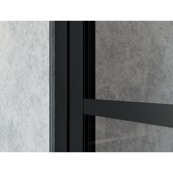 Saniclass Bellini Shower door - 80x200cm - frame lines outside - anti-limescale - matt black Gazimağusa