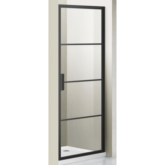 Saniclass Bellini Shower door - 80x200cm - frame lines outside - anti-limescale - matt black Gazimağusa