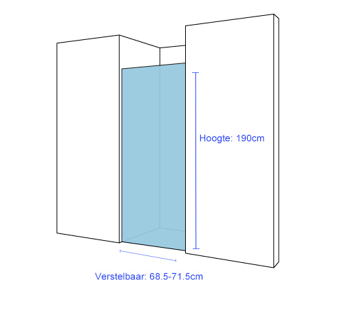 Saniclass ID05 Folding door - 70x190cm - 6mm safety glass - aluminum profile - anti-limescale Gazimağusa