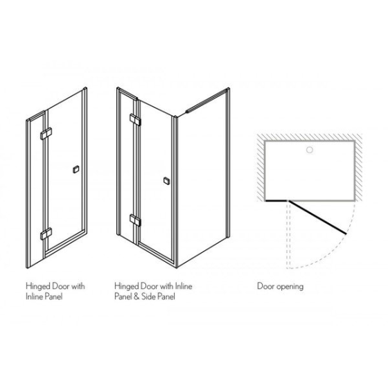 Crosswater Design New revolving door with fixed panel 100x195cm silver profile clear glass Gazimağusa