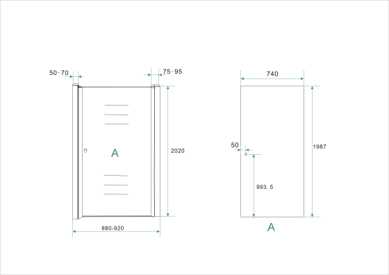 Wiesbaden Between Niche door 900 x 2000 x 8 mm nano helder glass/chrome Gazimağusa