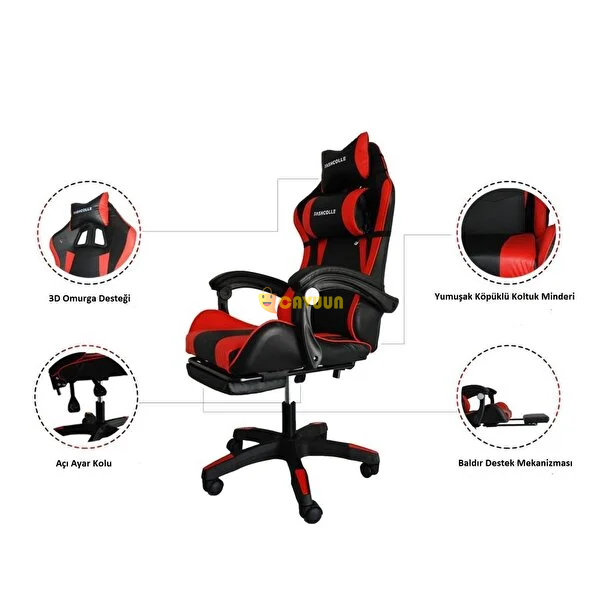 Fashcolle Red Star Illuminated - Massage Feature Gaming Chair Red-black Red Istanbul - photo 5