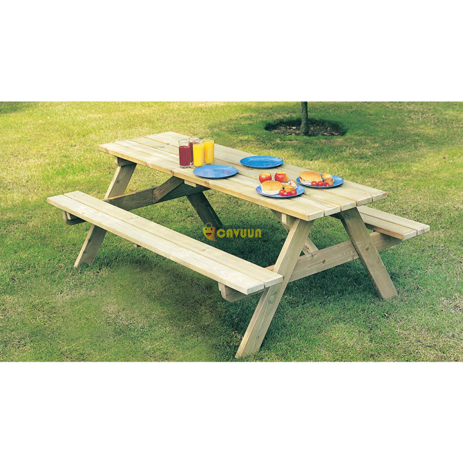 I-Wooden Bench Wooden Dining Table Picnic Table 70x200 Cm Istanbul - photo 4