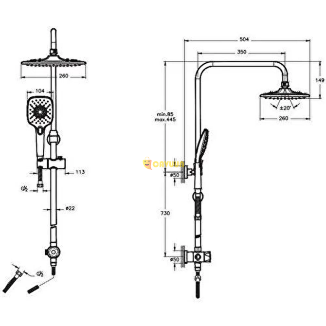 Artema Ls20 Joy 3s Robot Overhead Shower Set A45787 Istanbul - photo 2