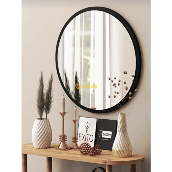 Weblonya Round Mirror 60 Cm Matte Shiny Black Istanbul - photo 2