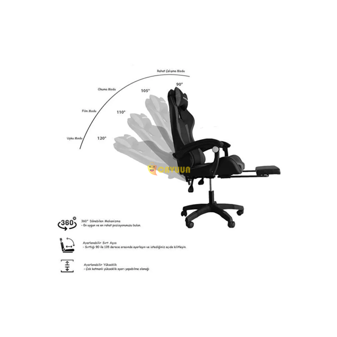 Fashcolle Black Star Illuminated - Massage Feature Gaming Chair Black Black Istanbul - photo 6