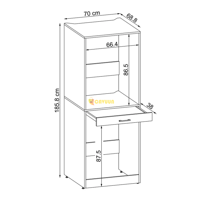 Roomart Bathroom Cabinet with Cover Washing Machine and Dryer Cabinet 70x185 Cm White Istanbul - photo 2