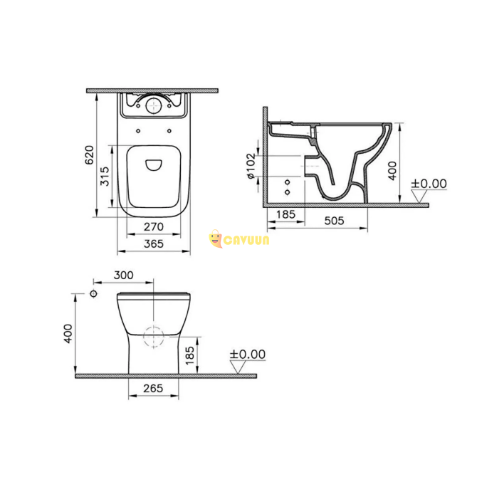 VitrA Vitra Integra Rim-ex Dtd Унитаз + Бачок + Крышка с доводчиком + Комплект для внутренней отделки Стамбул - изображение 3