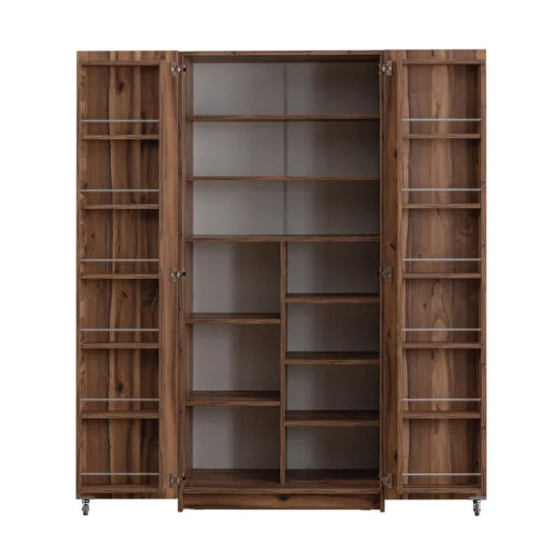 Eymense Demre Food Cabinet 2 Doors 200 Cm Multi-Purpose Pantry Walnut Istanbul