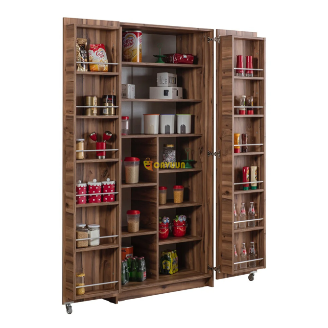 Eymense Demre Food Cabinet 2 Doors 200 Cm Multi-Purpose Pantry Walnut Istanbul - photo 2