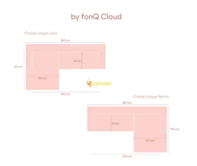 Угловой диван Cloud с шезлонгом справа - бежевый Gazimağusa - изображение 8